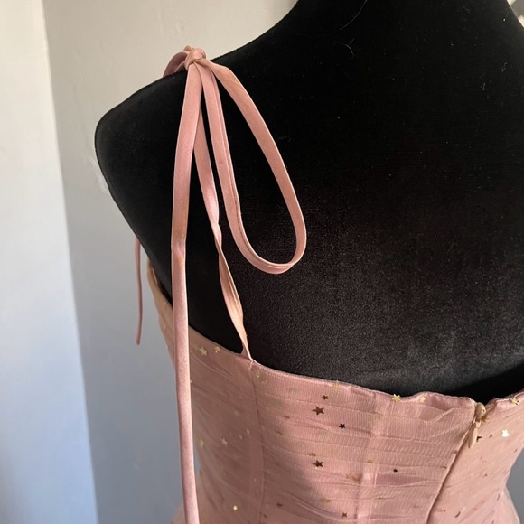 Pink & Gold Tulle Dress with Straps - Picture 6 of 8